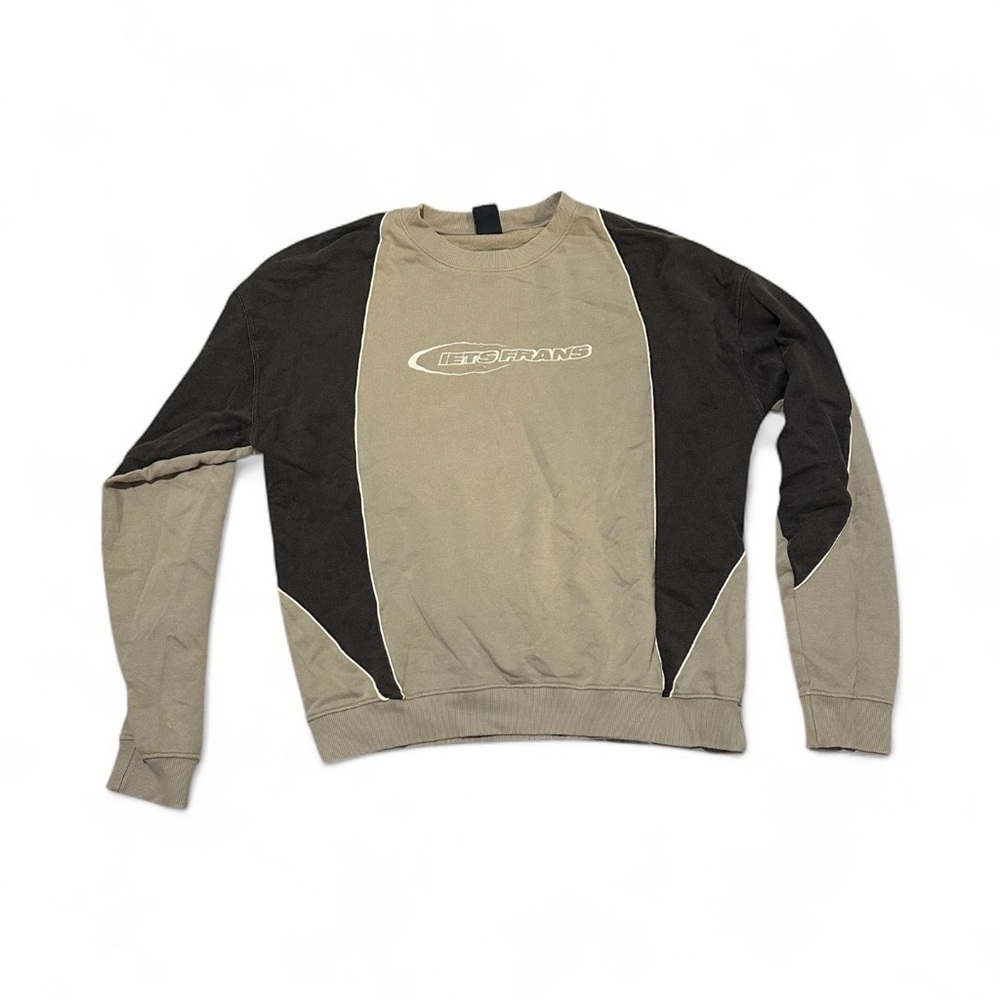 IETS FRANS Tan And Brown Crewneck Sweatshirt Medium